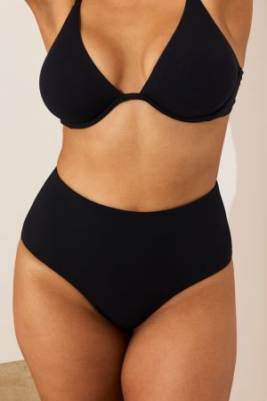 Swim High Waist Bottom in Black